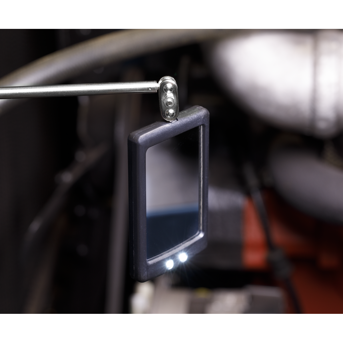 Siegen Telescopic Inspection Mirror with 2 LEDs 52 x 83mm