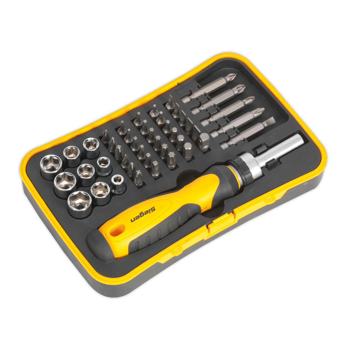 Siegen Ratchet Screwdriver Socket & Bit Set 45pc