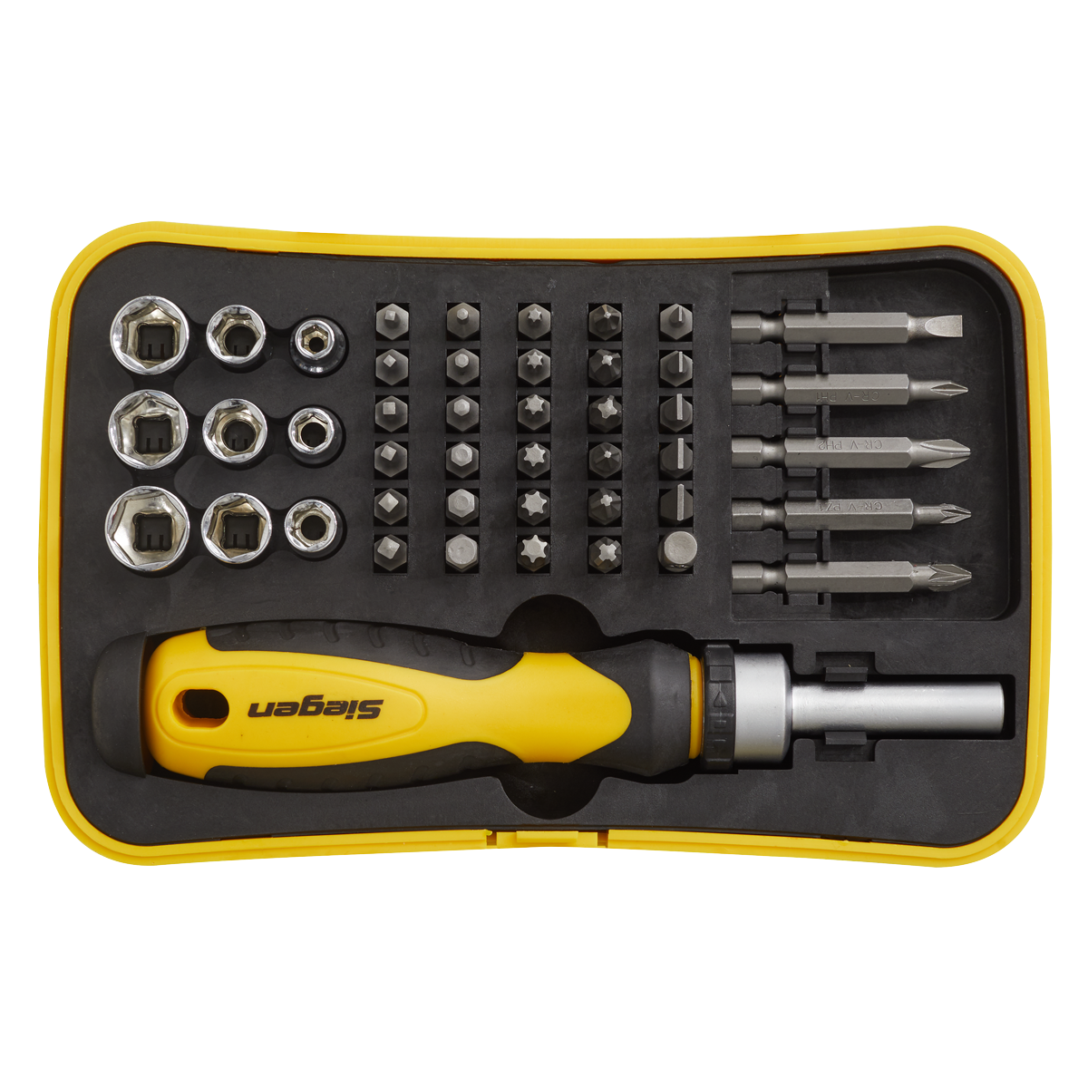 Siegen Ratchet Screwdriver Socket & Bit Set 45pc