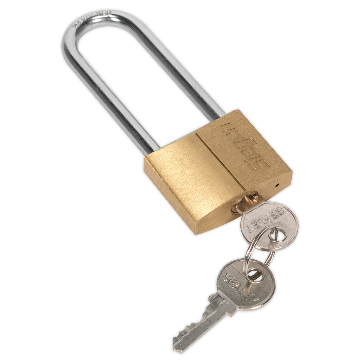 Siegen Brass Body Padlock with Brass Cylinder Long Shackle 40mm