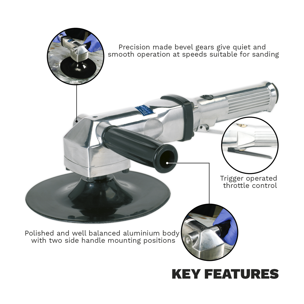 Air Sander 180mm 4500rpm