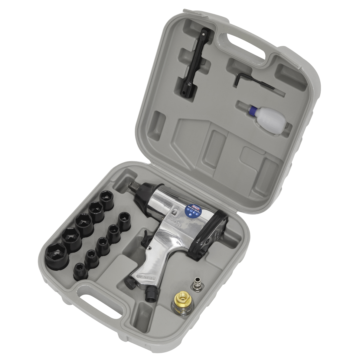 Air Impact Wrench Kit with Sockets 1/2"Sq Drive
