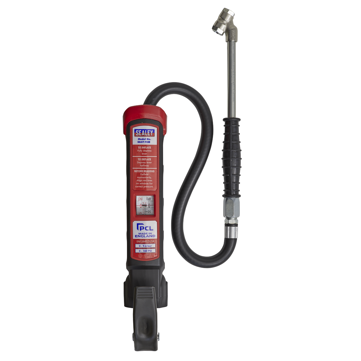 PCL Anodised Tyre Inflator with Twin Push-On Connector