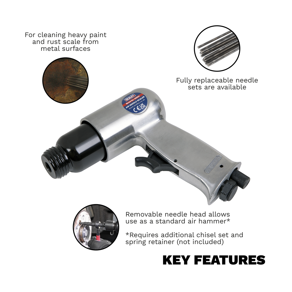 Pistol Type Air Needle Scaler