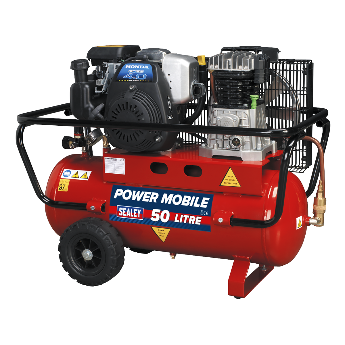 50L Belt Drive Air Compressor with Petrol Engine 4hp