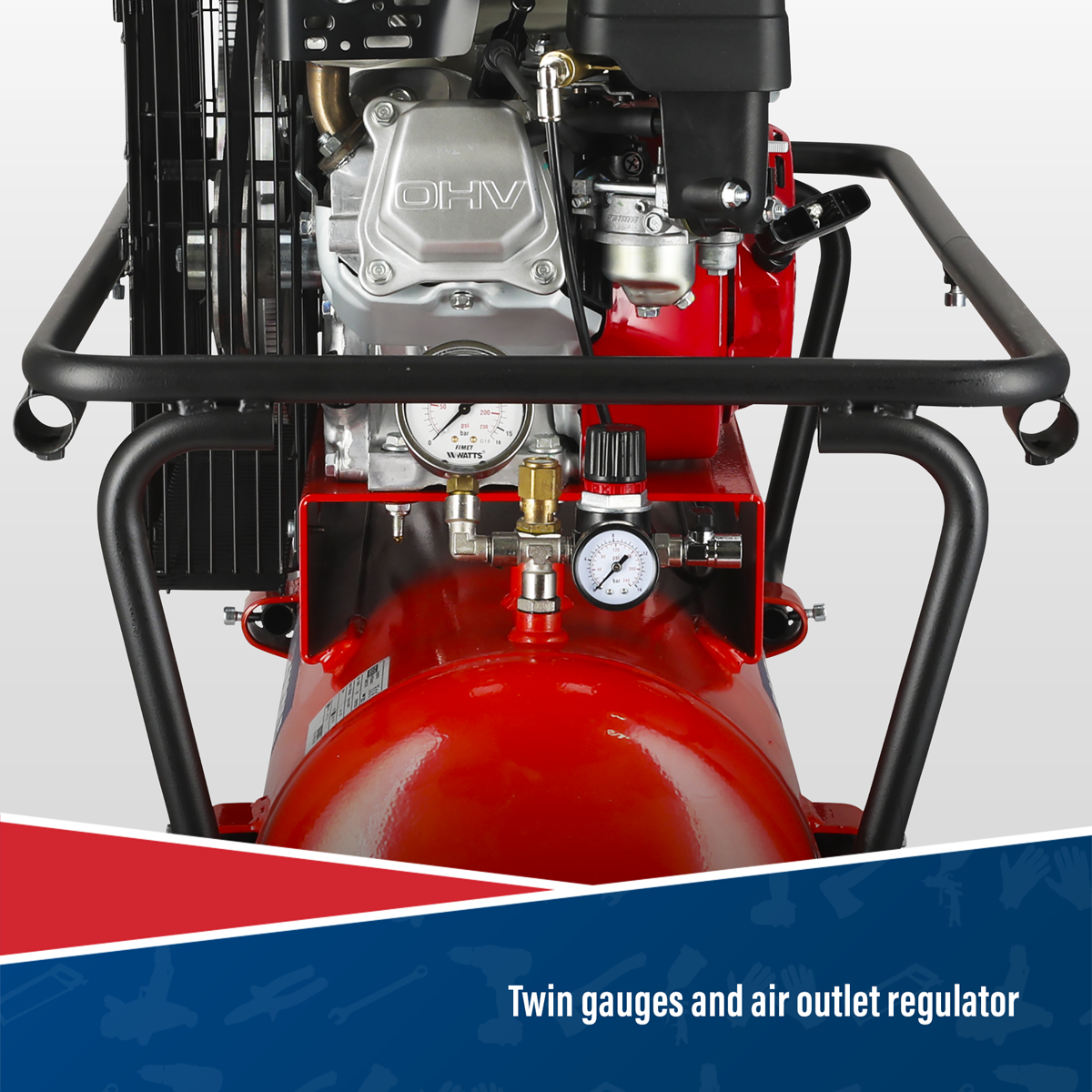 50L Belt Drive Air Compressor with Petrol Engine 5.5hp