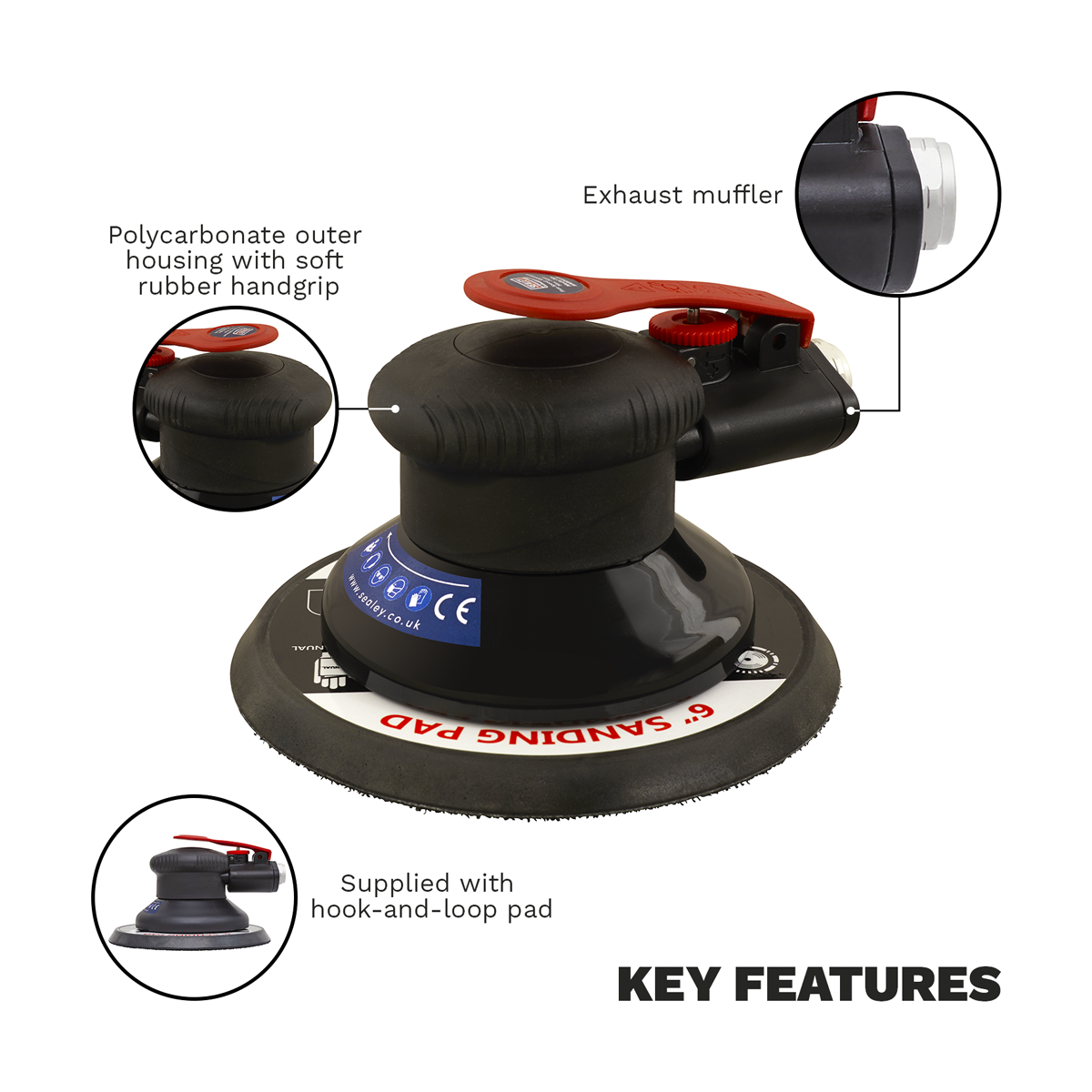 Premier Air Palm Orbital Sander 150mm