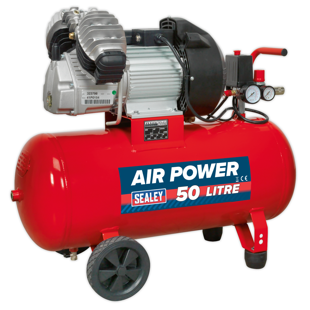 50L V-Twin Direct Drive Air Compressor 3hp