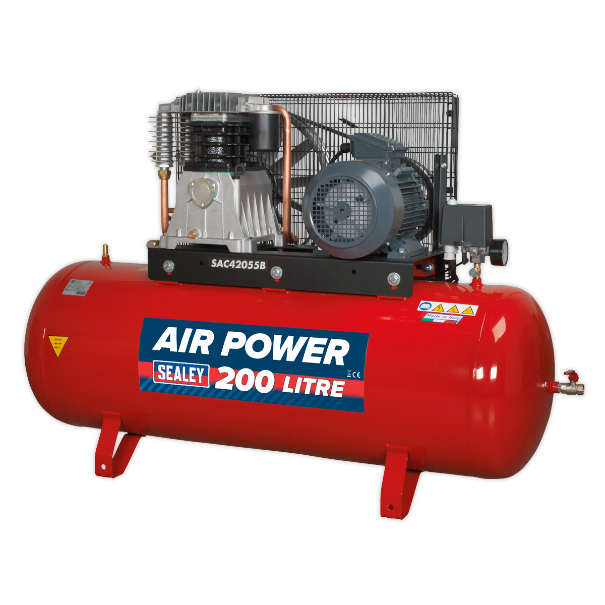 200L Belt Drive Air Compressor with Cast Cylinders 5.5hp 3ph 2-Stage