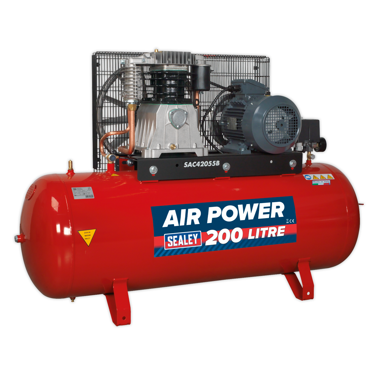 200L Belt Drive Air Compressor with Cast Cylinders 5.5hp 3ph 2-Stage