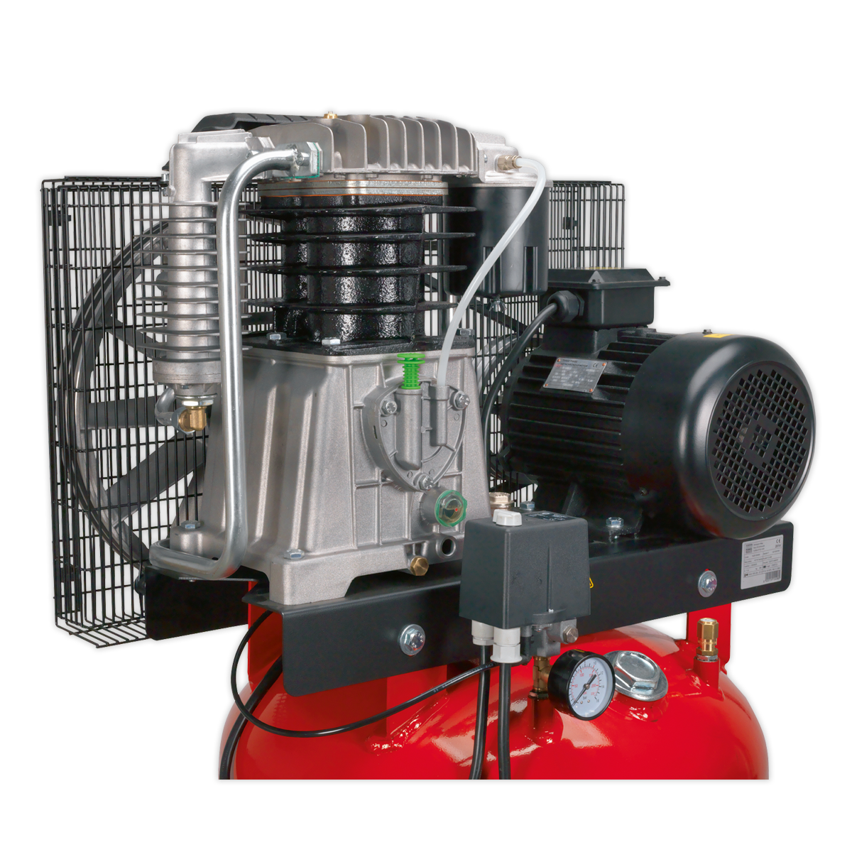 270L Vertical Belt Drive Air Compressor with Cast Cylinders 7.5hp 3ph 2-Stage