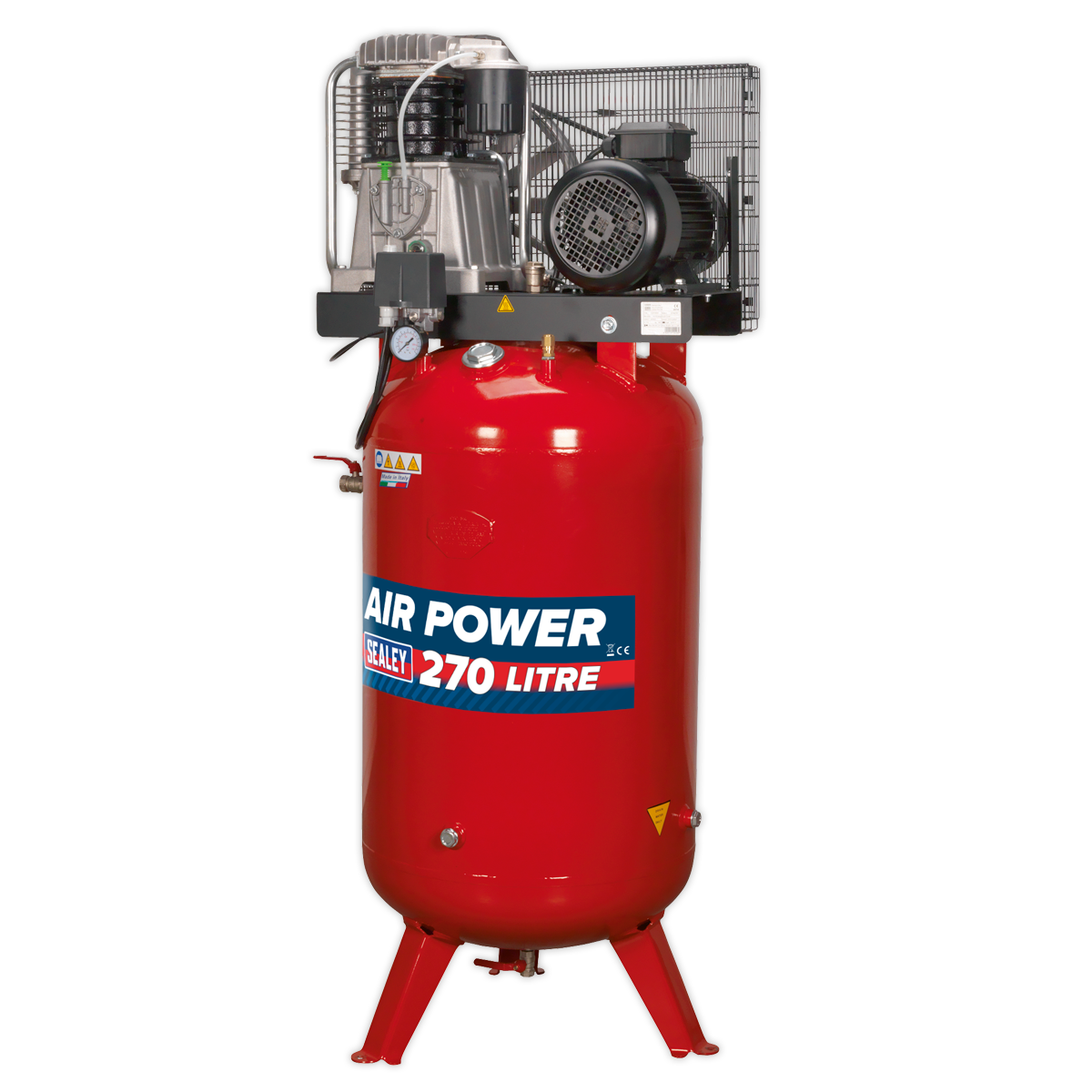 270L Vertical Belt Drive Air Compressor with Cast Cylinders 7.5hp 3ph 2-Stage