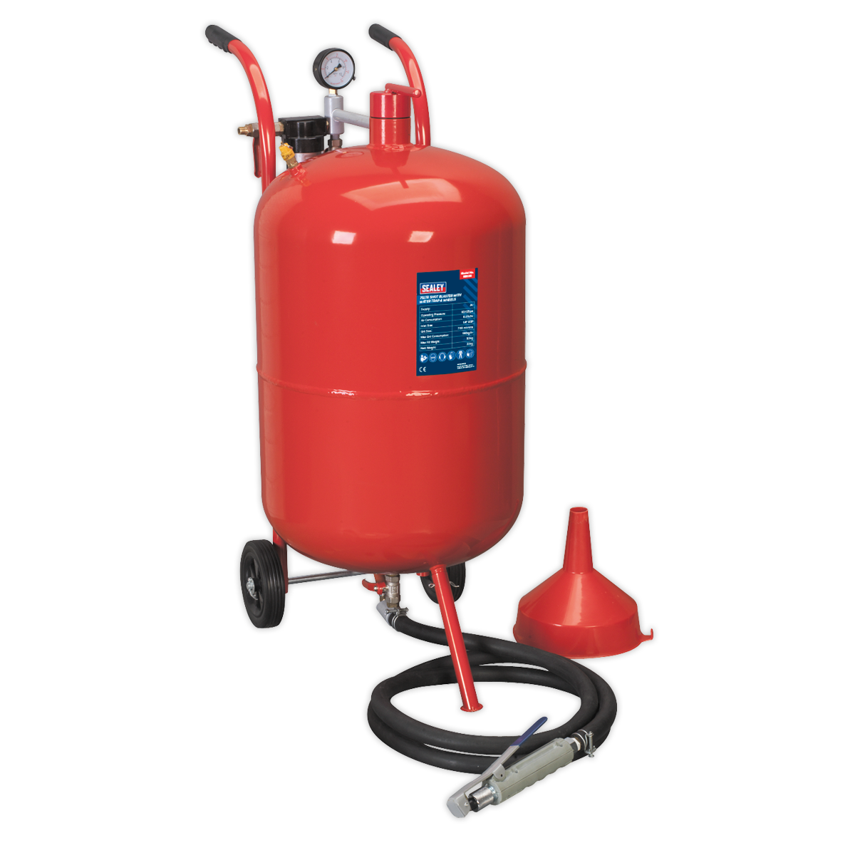 Shot Blaster with Water Trap & Wheels 75L