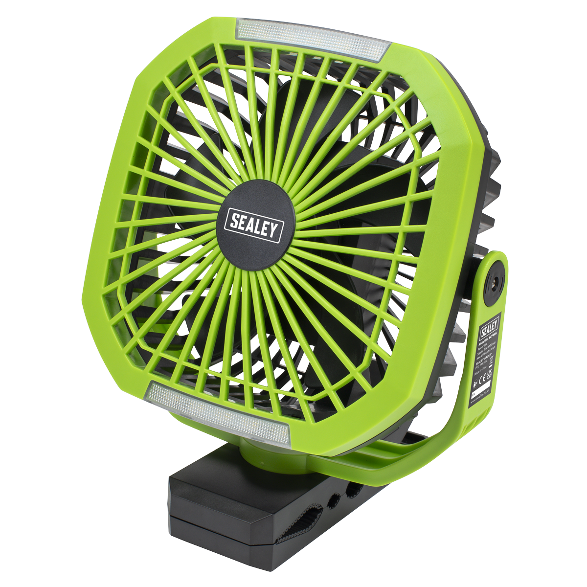 4-Speed Portable Clip Fan with Worklight 8"
