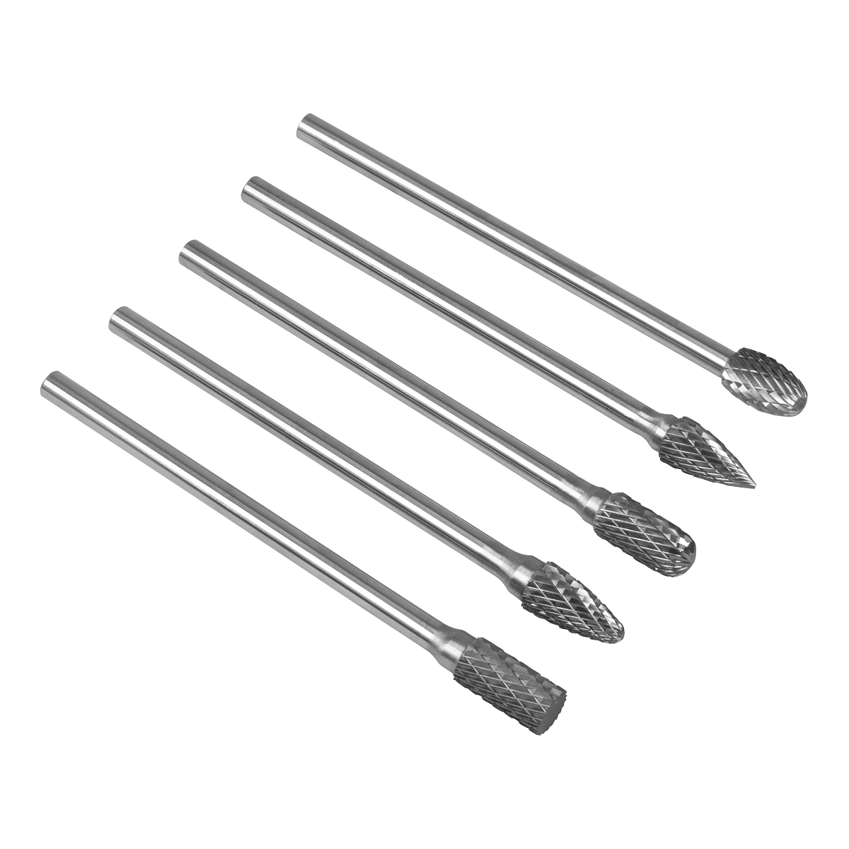 Tungsten Carbide Rotary Burr Set Extra-Long 5pc