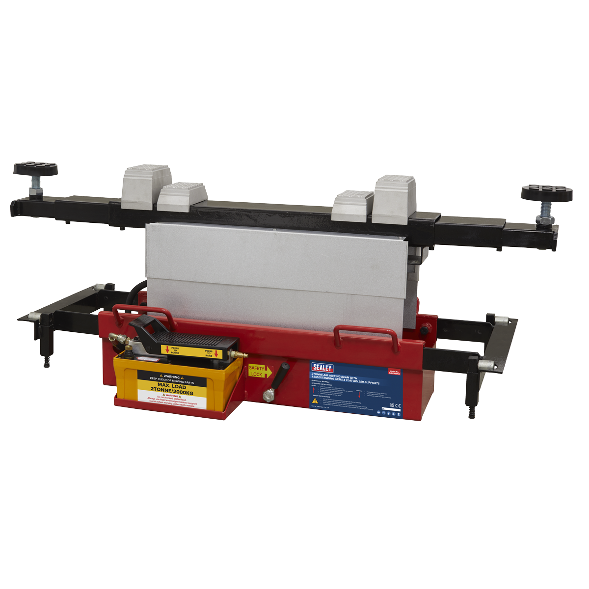 Air Jacking Beam 2 Tonne with Arm Extenders & Flat Roller Supports