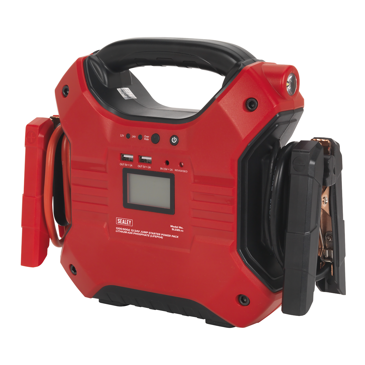 12/24V Jump Starter Power Pack Lithium-ion Phosphate (LiFePo4) 1200/600 Peak Amps