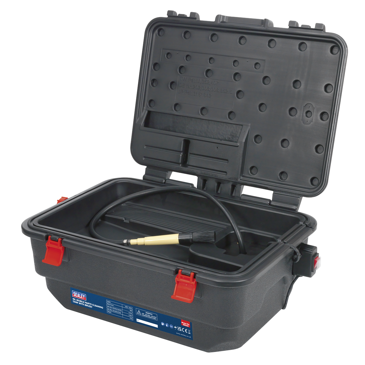 Mobile Parts Cleaning Tank with Brush 16L