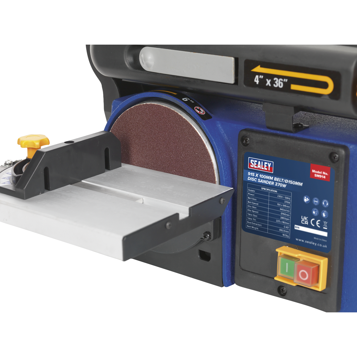 915 x 100mm Belt/150mm Disc Sander 370W/230V