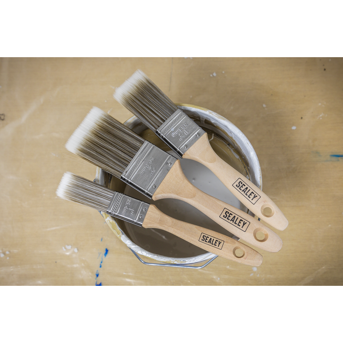 Wooden Handle Paint Brush Set 5pc