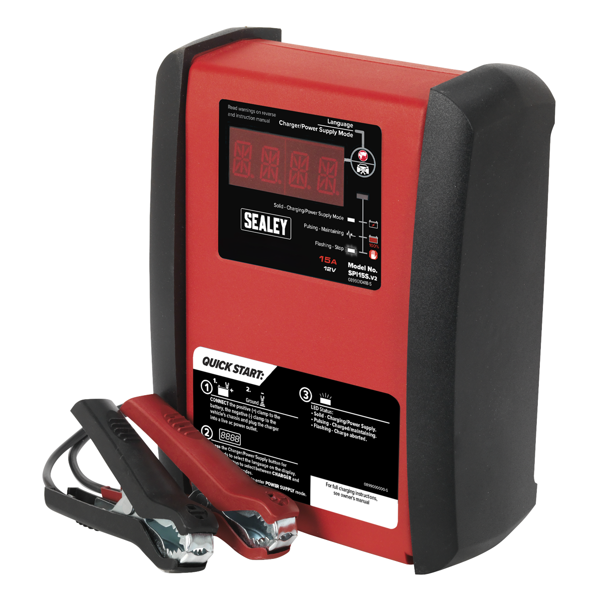 12V Intelligent Speed Charge Battery Charger/Maintainer 15A