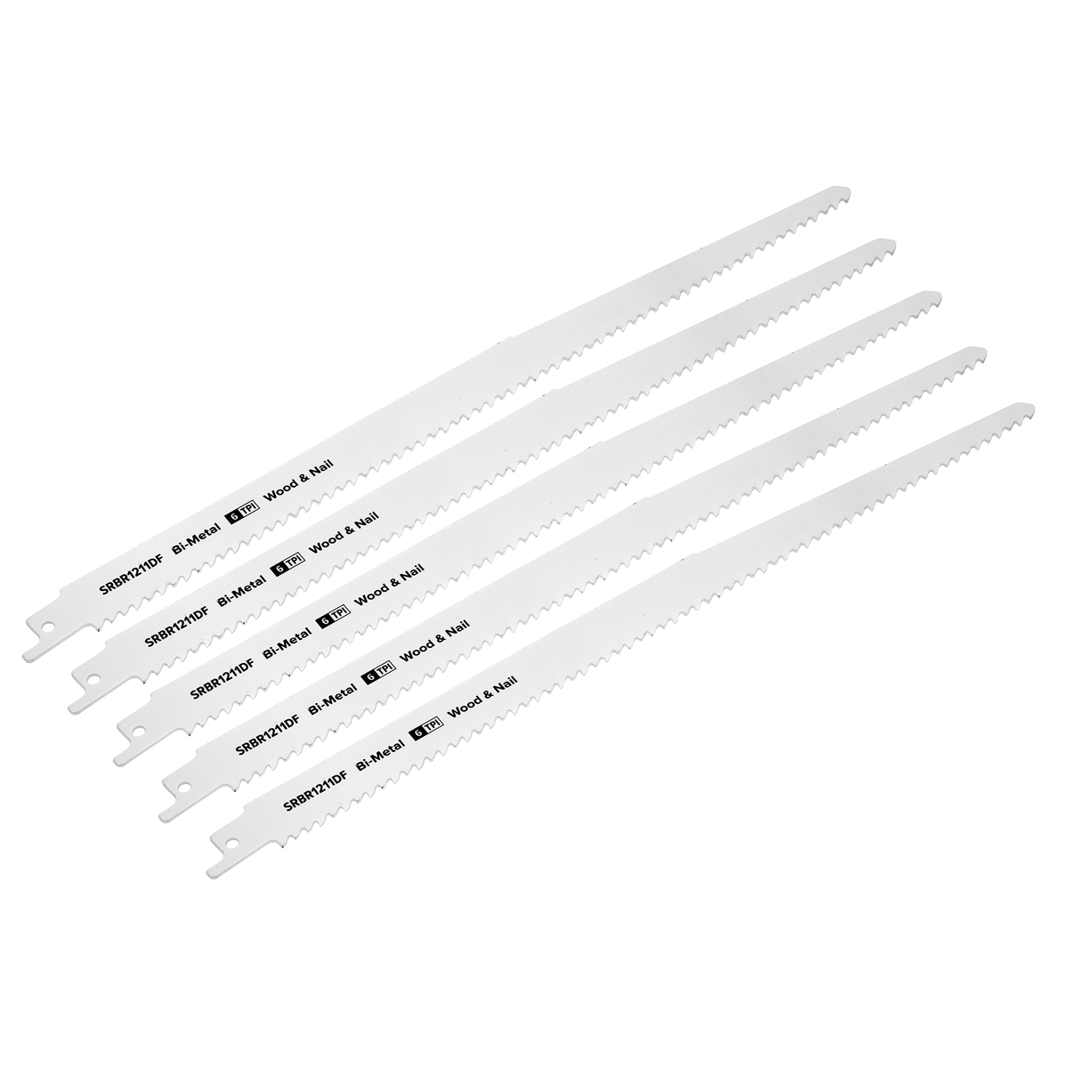 Reciprocating Saw Blade for Wood & Nails 300mm 6tpi - Pack of 5