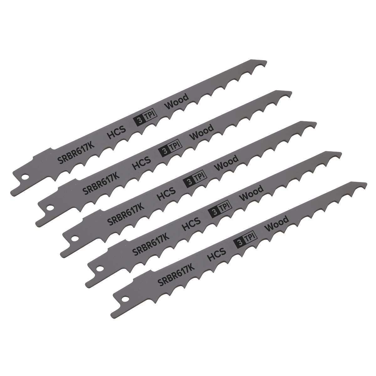 Reciprocating Saw Blade for Pruning & Coarse Wood 150mm 3tpi - Pack of 5
