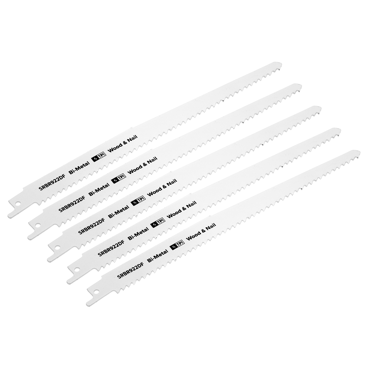 Reciprocating Saw Blade for Wood & Nails 230mm 6tpi - Pack of 5