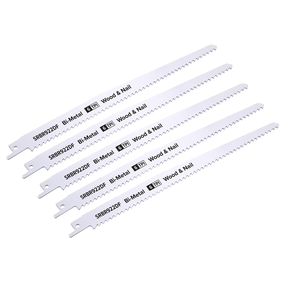 Reciprocating Saw Blade for Wood & Nails 230mm 6tpi - Pack of 5