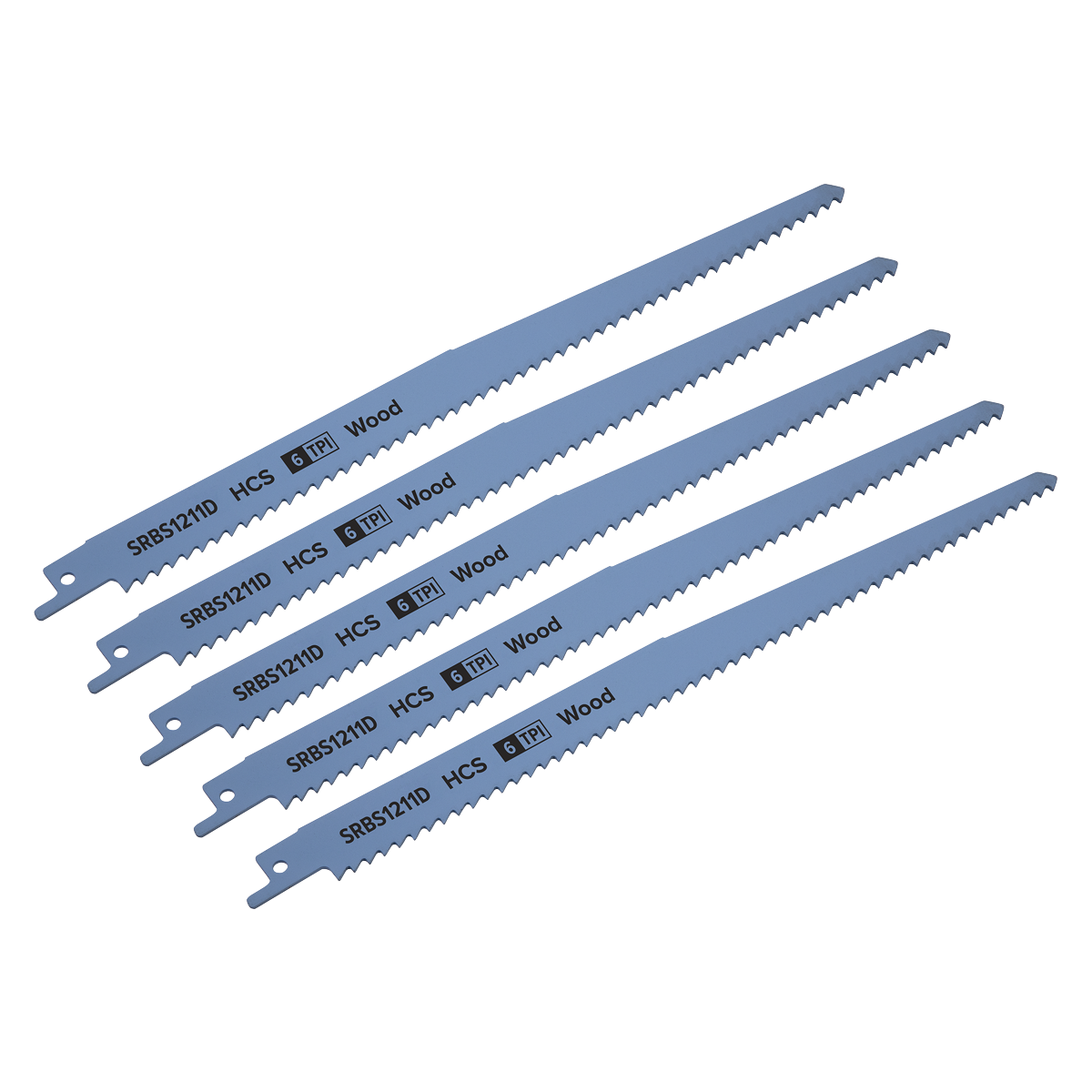 Reciprocating Saw Blade for Clean Wood 250mm 6tpi - Pack of 5