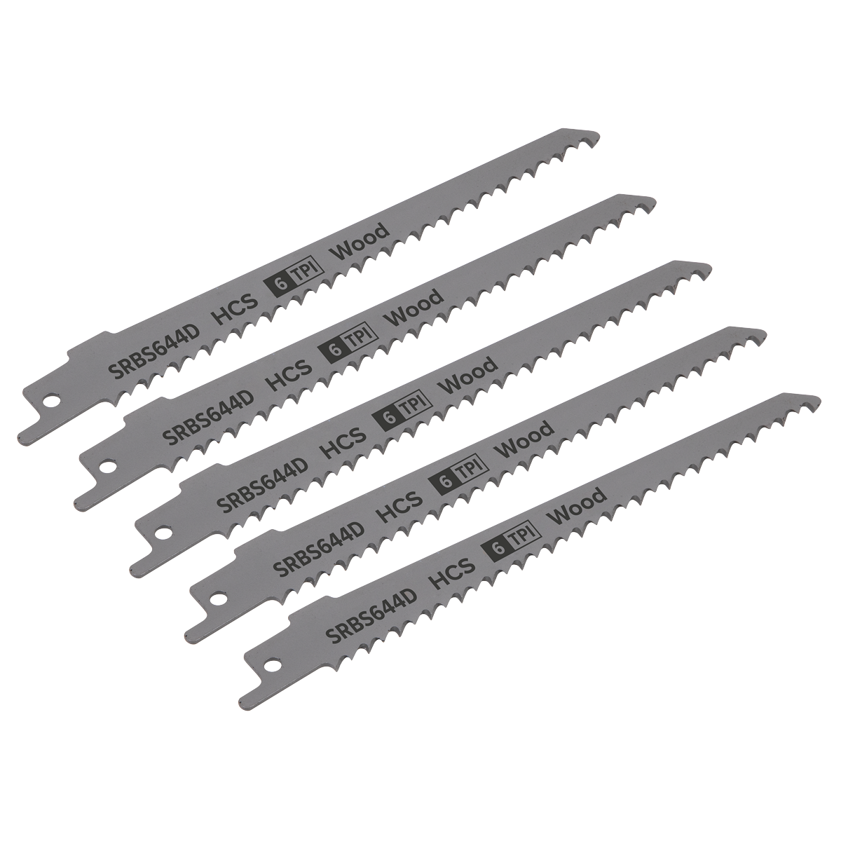 Reciprocating Saw Blade for Clean Wood 150mm 6tpi - Pack of 5