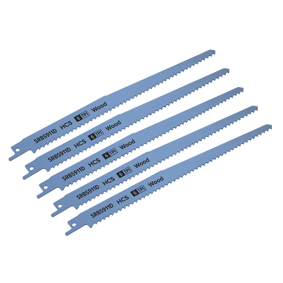 Reciprocating Saw Blade for Clean Wood 230mm 6tpi - Pack of 5