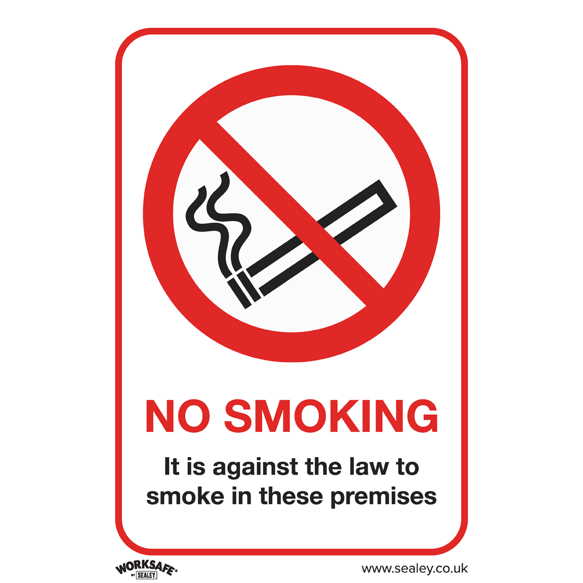 Worksafe® No Smoking On Premises Safety Sign - Rigid Plastic