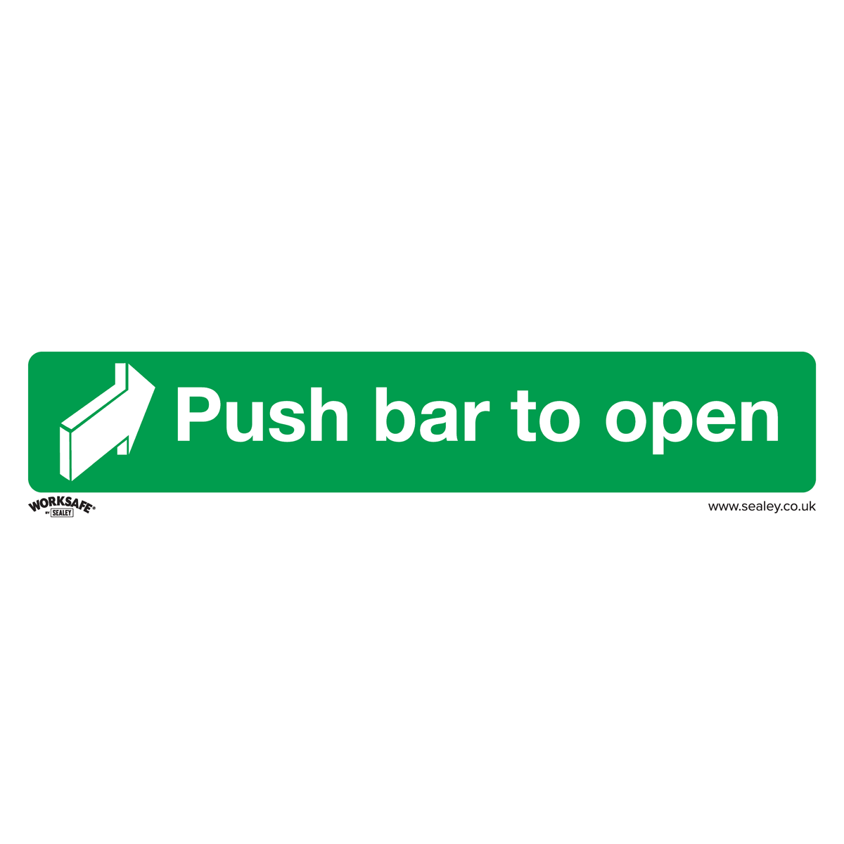 Worksafe® Push Bar To Open Safety Sign - Rigid Plastic