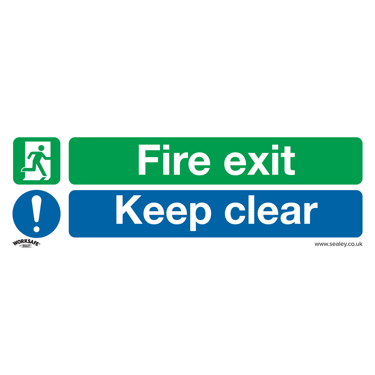 Worksafe® Fire Exit Keep Clear (Large) Safety Sign - Self-Adhesive Vinyl