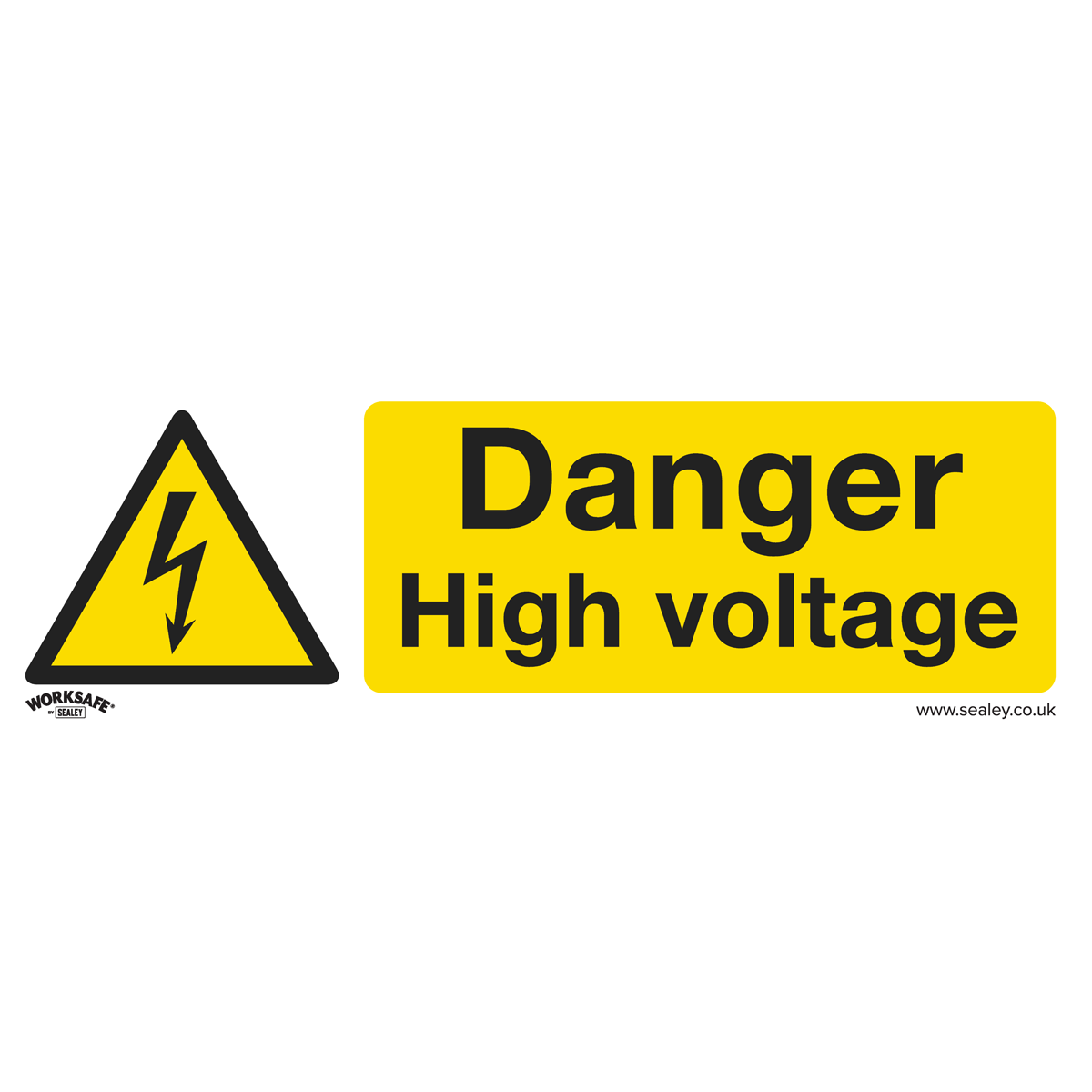 Worksafe® Danger High Voltage Safety Sign - Rigid Plastic