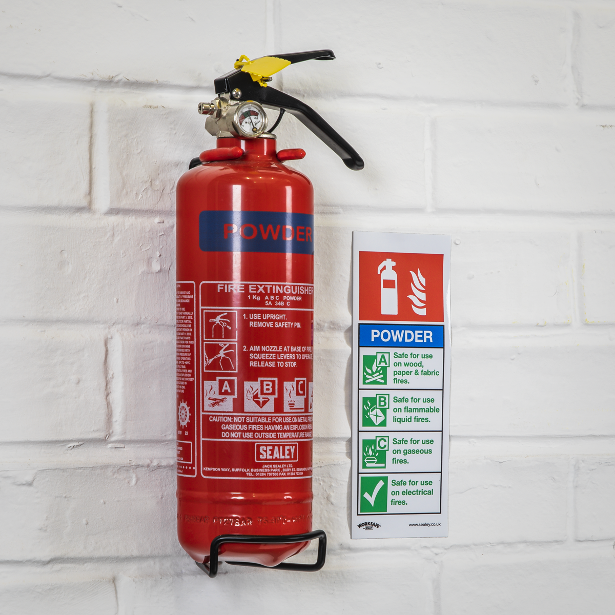 Worksafe® Powder Fire Extinguisher Safety Sign - Rigid Plastic