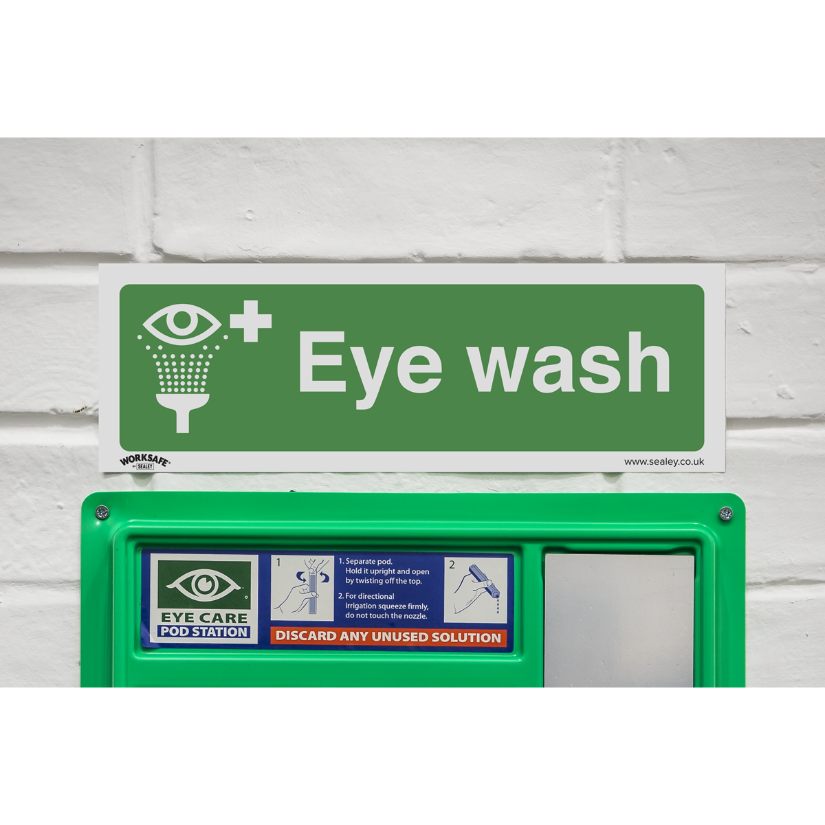 Worksafe® Eye Wash Safety Sign - Rigid Plastic