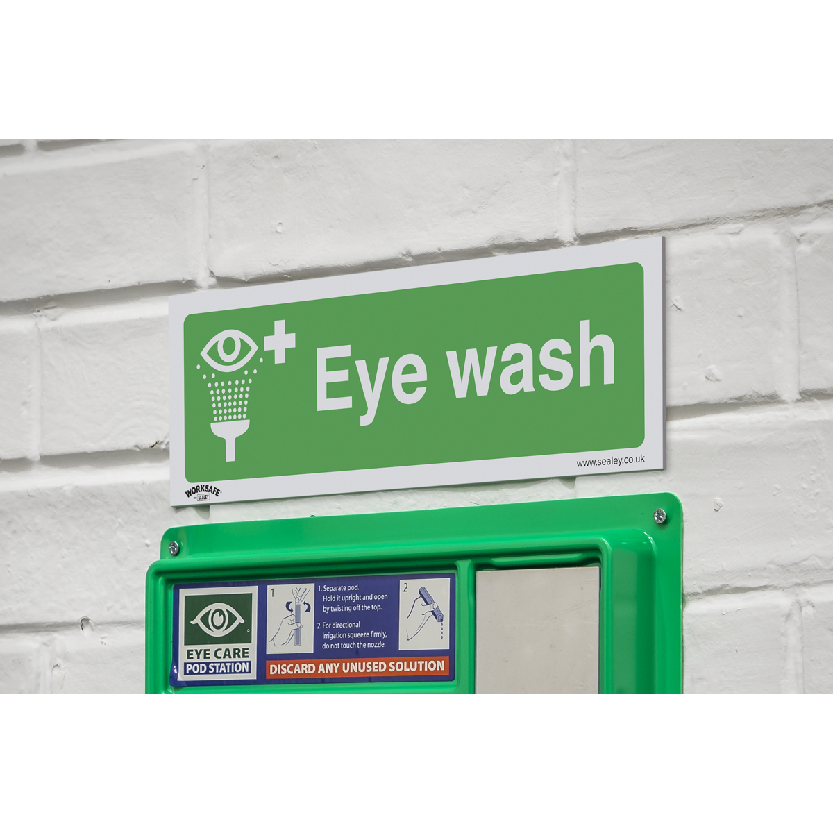 Worksafe® Eye Wash Safety Sign - Rigid Plastic