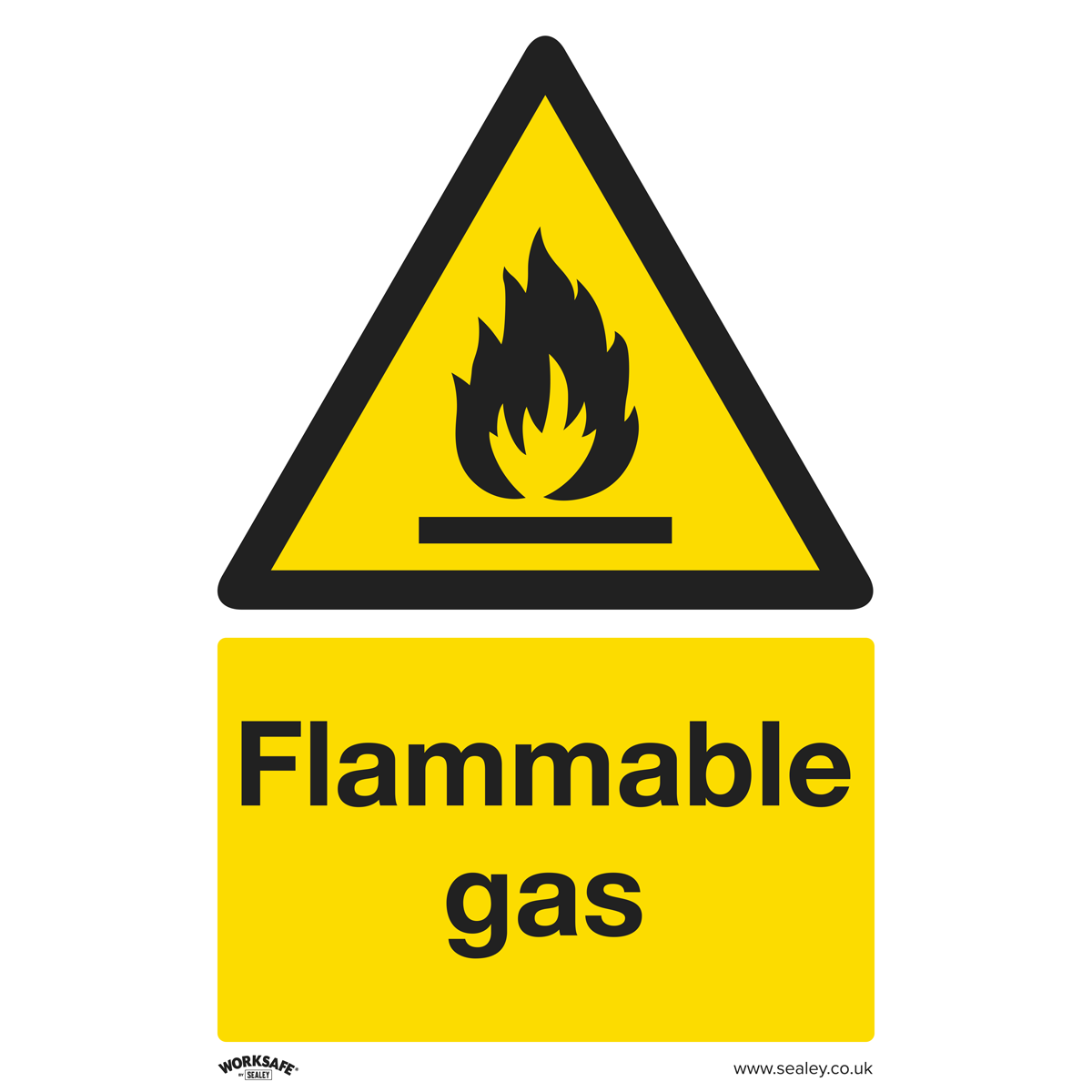 Worksafe® Flammable Gas Safety Sign - Rigid Plastic