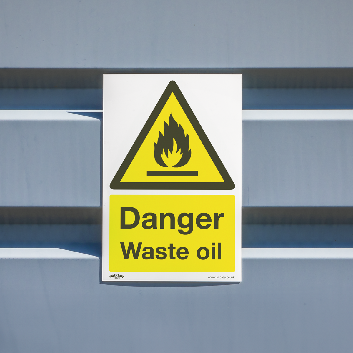 Worksafe® Danger Waste Oil Safety Sign - Self-Adhesive Vinyl