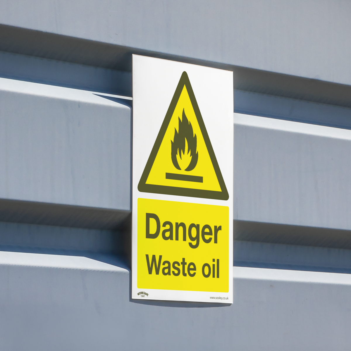 Worksafe® Danger Waste Oil Safety Sign - Self-Adhesive Vinyl