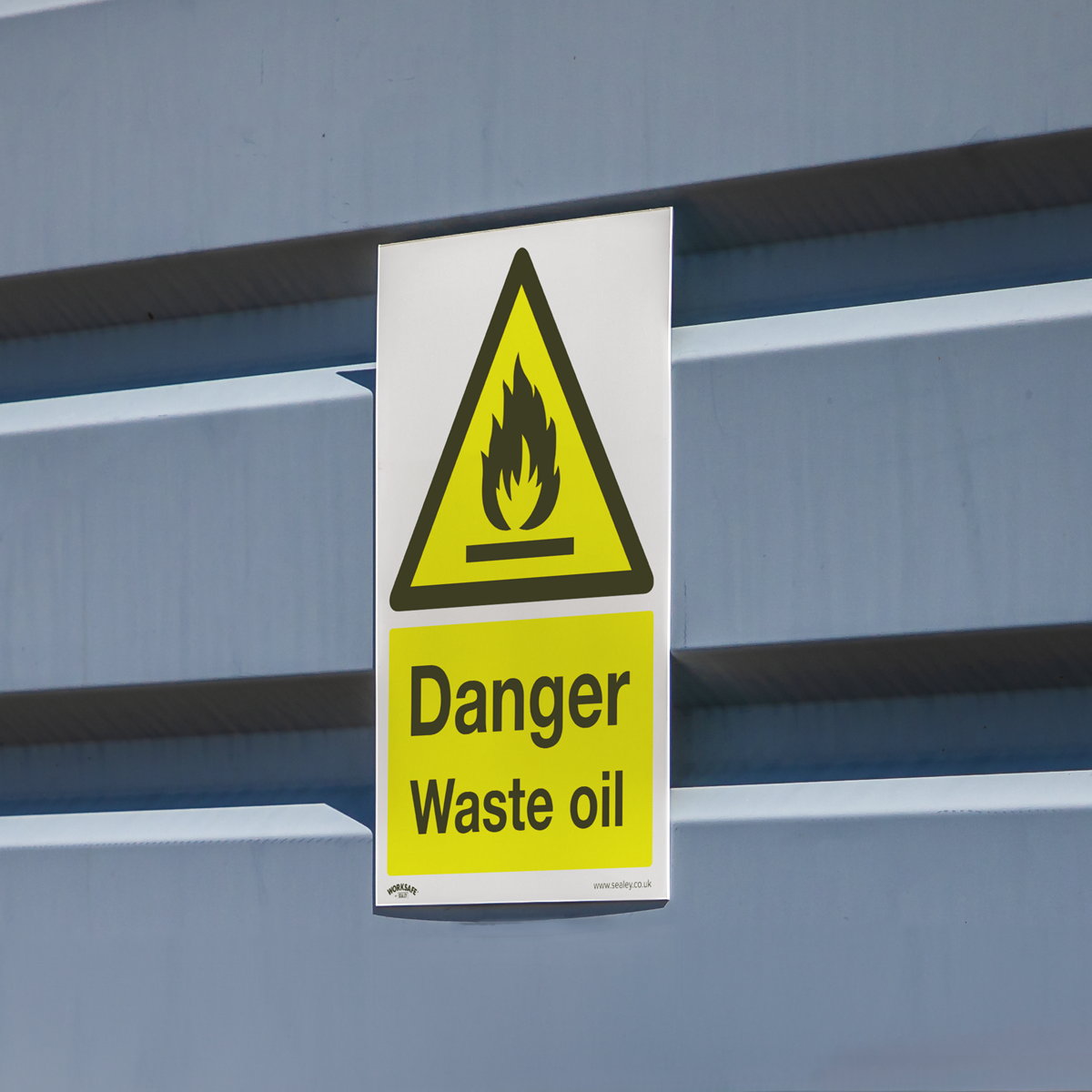 Worksafe® Danger Waste Oil Safety Sign - Self-Adhesive Vinyl