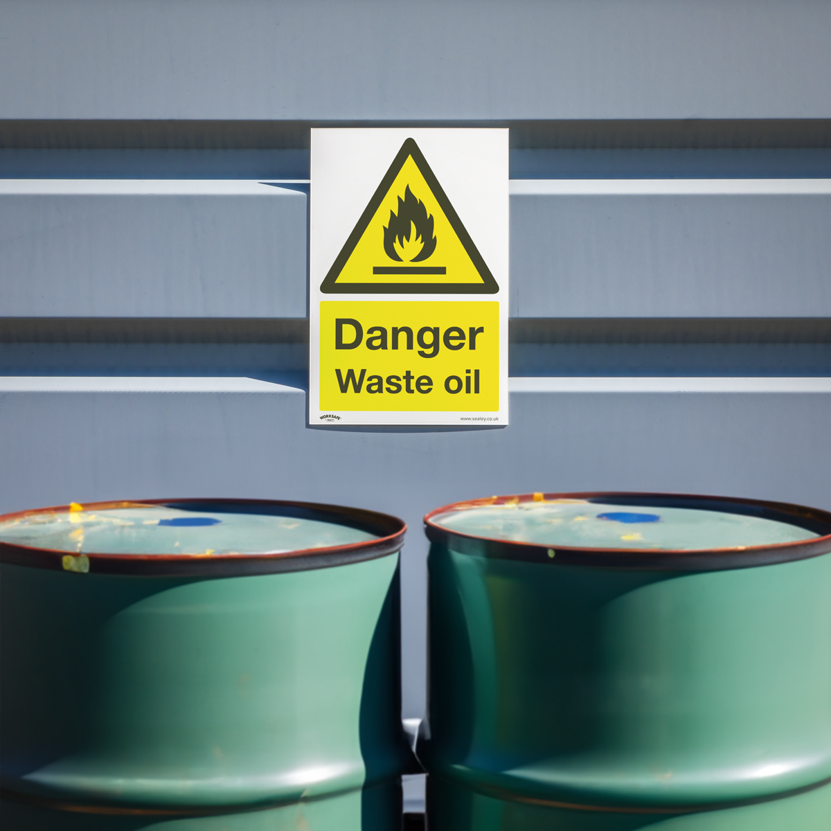 Worksafe® Danger Waste Oil Safety Sign - Self-Adhesive Vinyl