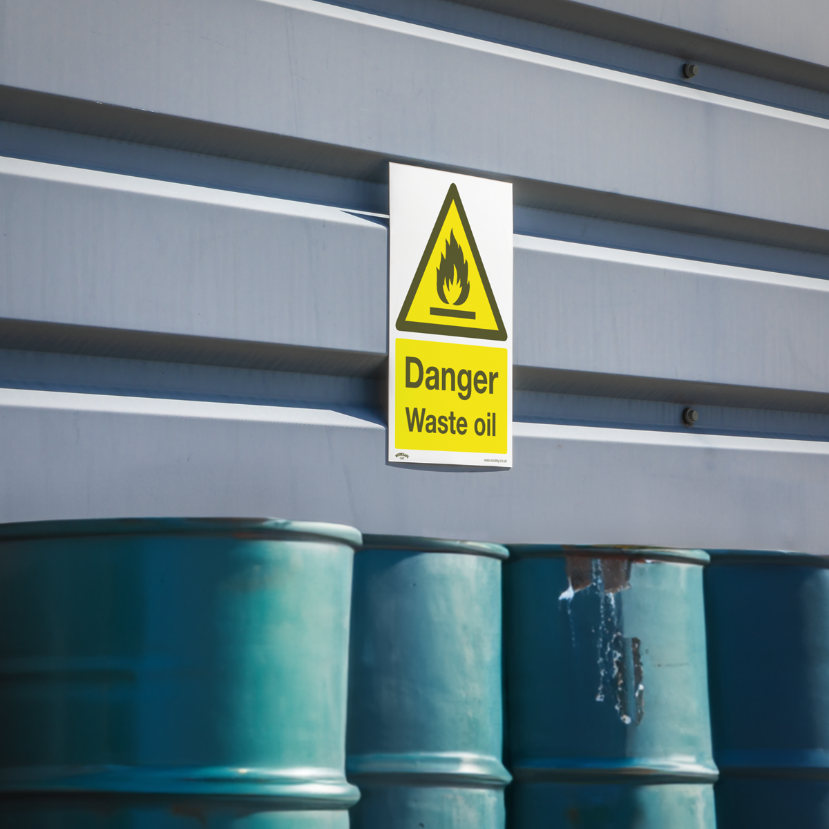 Worksafe® Danger Waste Oil Safety Sign - Self-Adhesive Vinyl