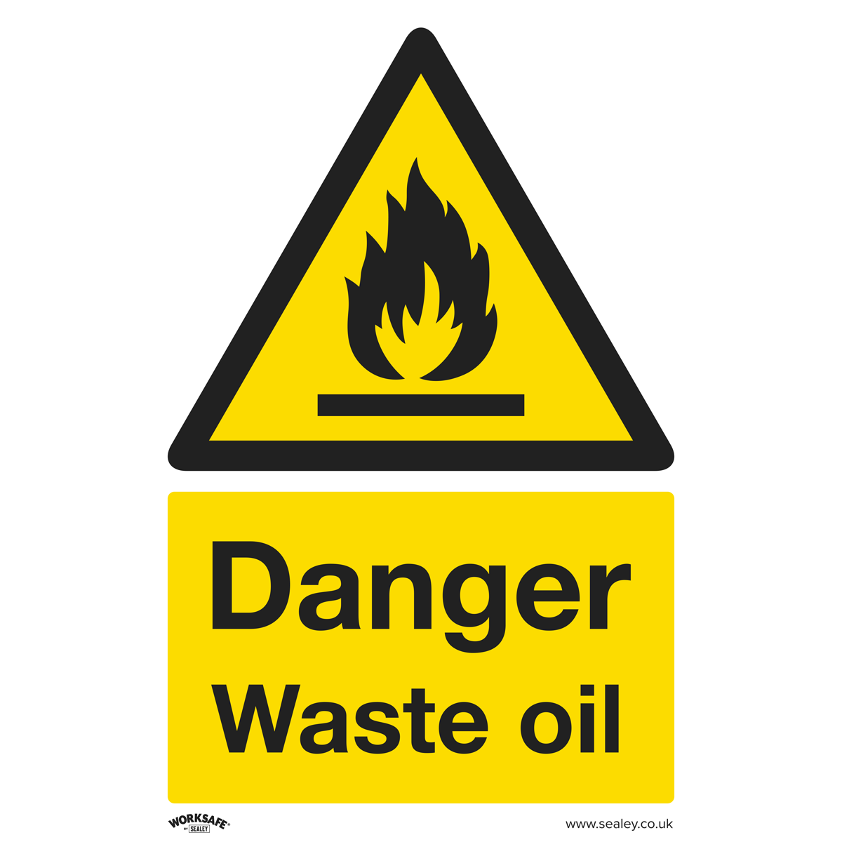 Worksafe® Danger Waste Oil Safety Sign - Self-Adhesive Vinyl