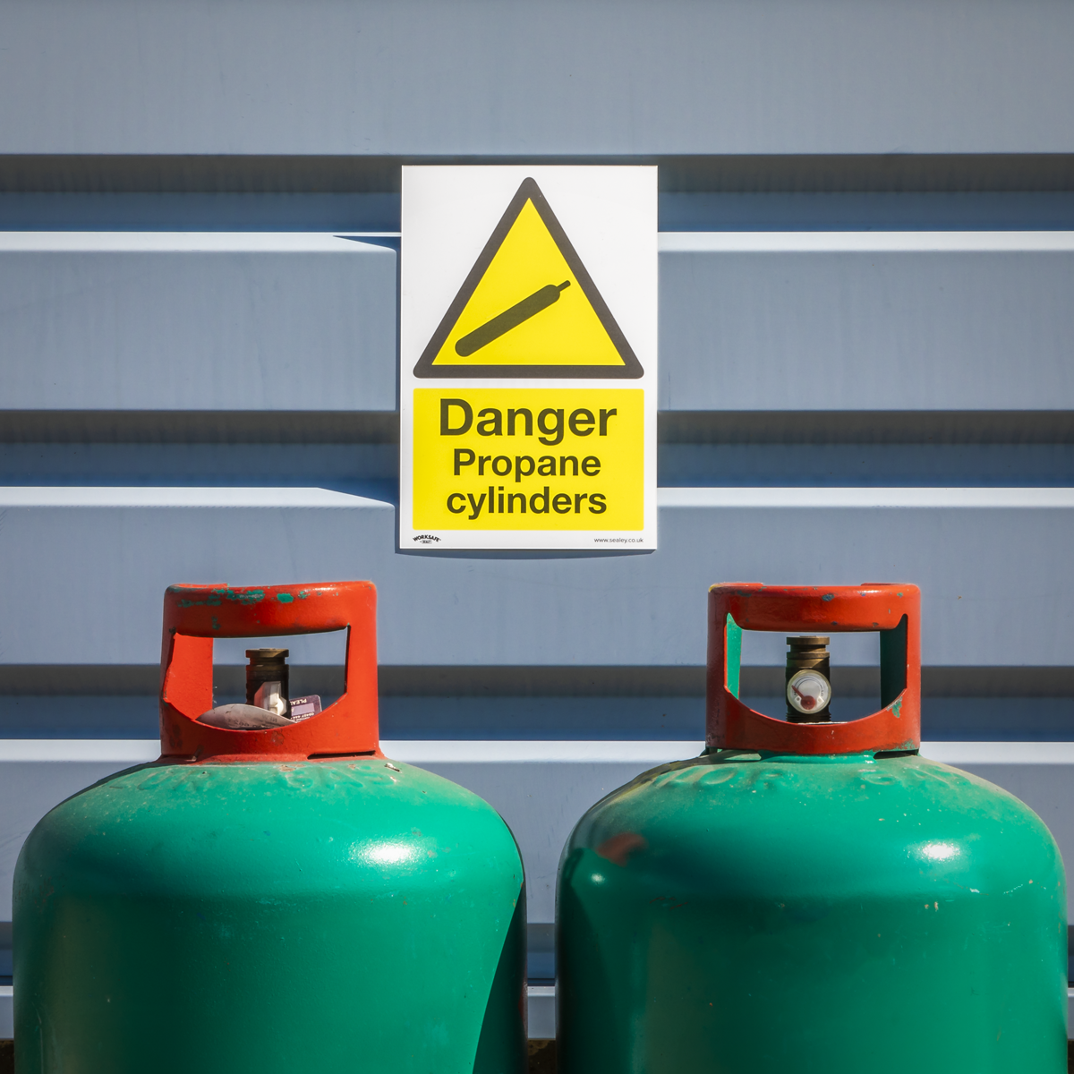 Worksafe® Danger Propane Cylinders Safety Sign - Self-Adhesive Vinyl