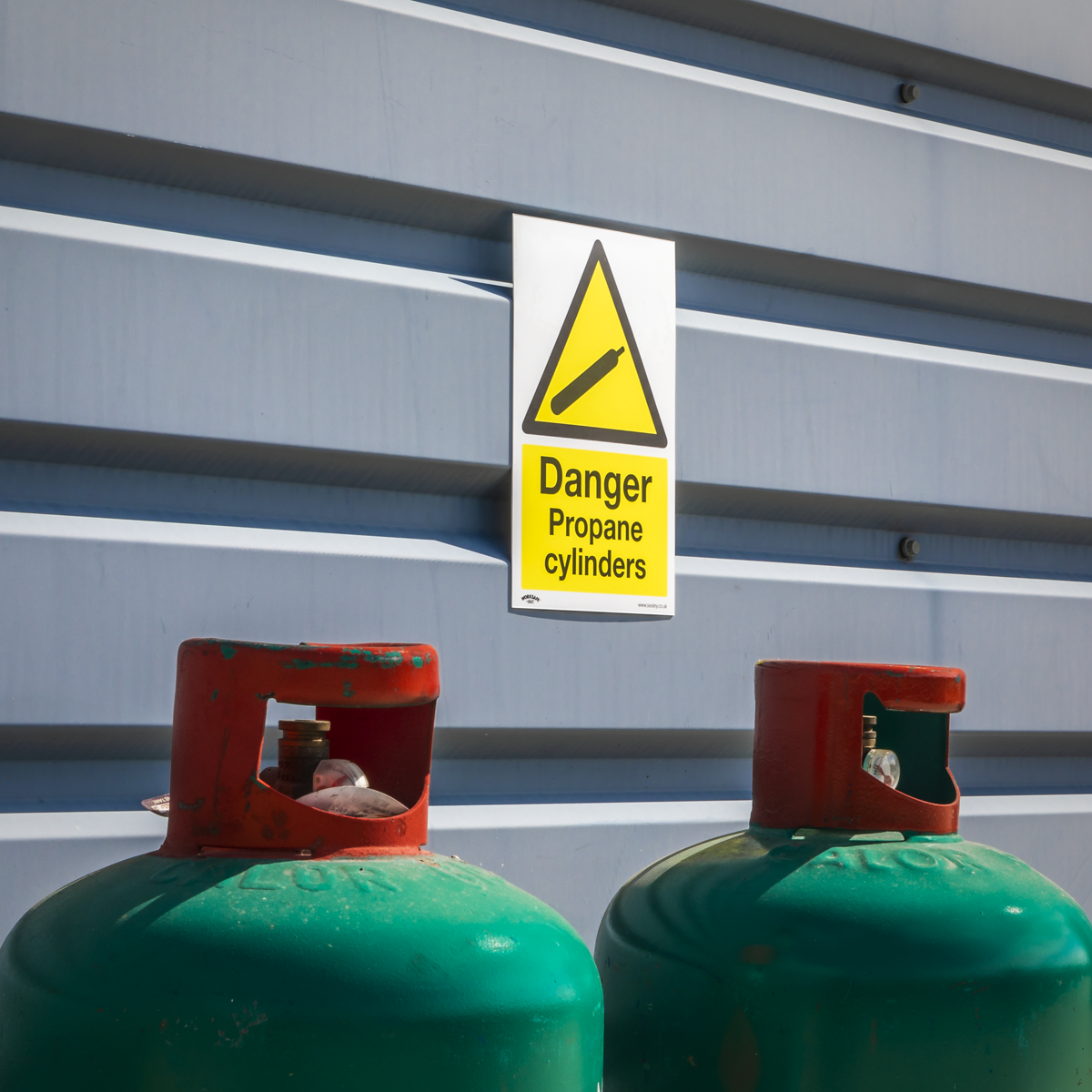 Worksafe® Danger Propane Cylinders Safety Sign - Self-Adhesive Vinyl