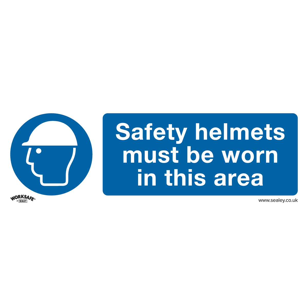 Worksafe® Safety Helmets Must Be Worn In This Area Safety Sign - Rigid Plastic