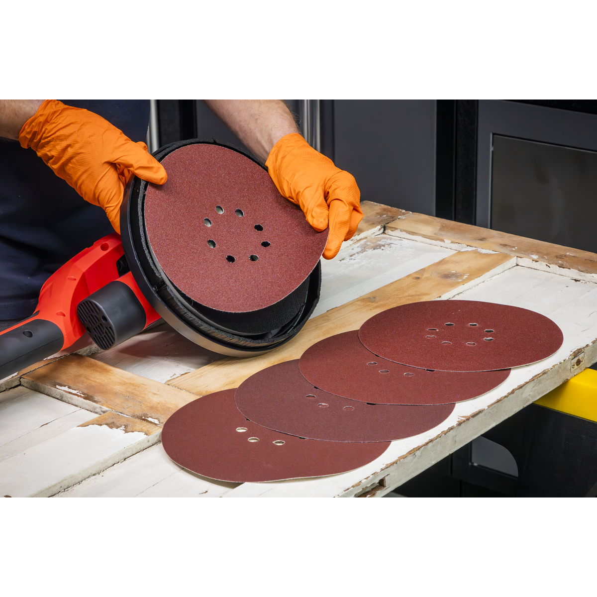 Hook-and-Loop Sanding Disc Set 225mm 5pc